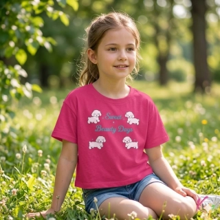 Stylové dívčí crop top tričko Kugo MC9880 růžové