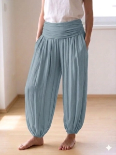 Letní dámské harémové kalhoty ze 100% bavlny jeans