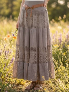Dámská romantická krajková sukně BOHO fango