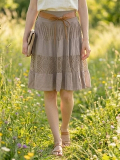 Dámská krajková sukně BOHO ke kolenům fango