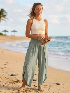 Dámské letní viskózové kalhoty Summer Breeze khaki