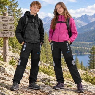Outdoorové kalhoty pro děti Kugo G9667 tmavě šedé