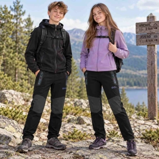 Outdoorové kalhoty pro děti Kugo G9667 černé
