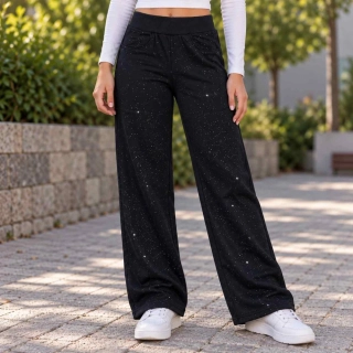 Stylové teplé tepláky pro dívky Kugo WL0969 černé