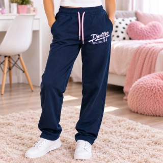 Trendy dívčí tepláky Kugo ZM8881B tmavě modré