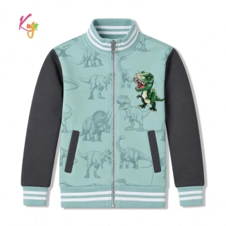 Dětská teplá mikina Kugo DM3755 s dinosaury zelená
