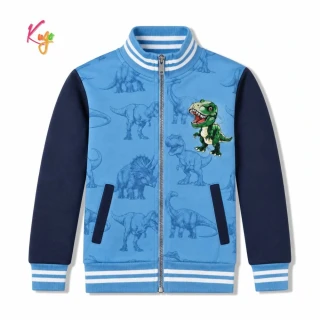 Dětská teplá mikina Kugo DM3755 s dinosaury modrá