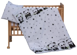 2.dílné povlečení do postýlky Scarlett Panda bílá 100x135 cm
