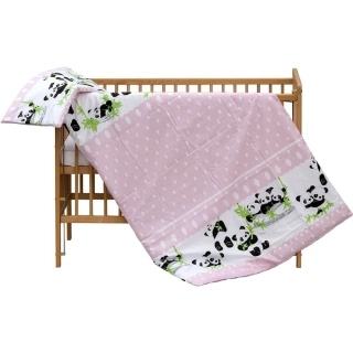 2.dílné povlečení do postýlky Scarlett Panda růžová 100x135 cm