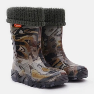 Dětské zateplené holinky Demar Stormer Lux Print N maskáč