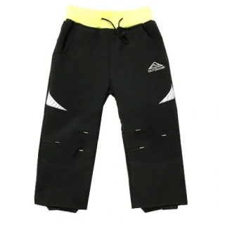 Dětské dívčí softshellové kalhoty Kugo S7001 černá + žlutý pas