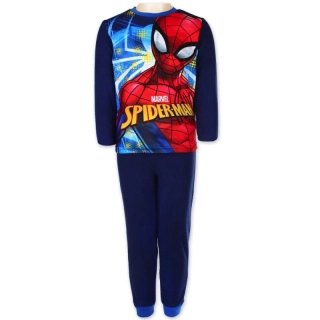 Dětské chlapecké teplé pyžamo Setino Spiderman tm. modré