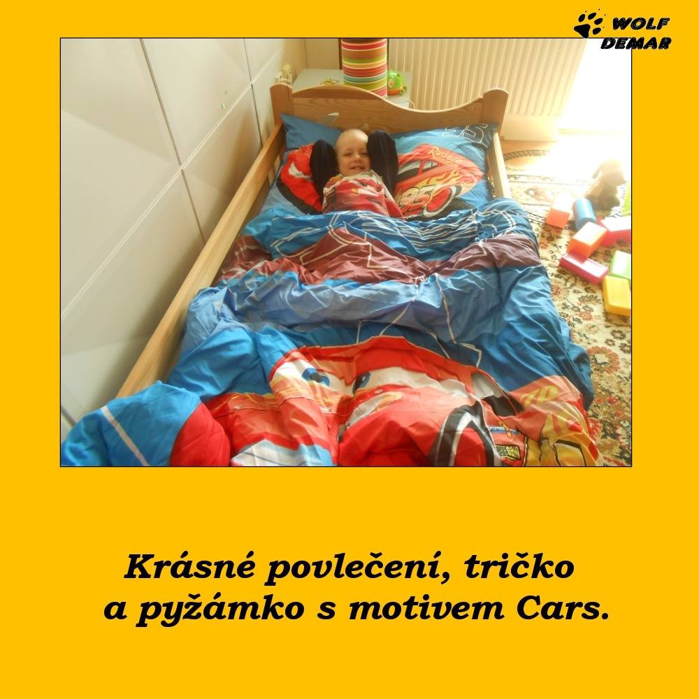 Spokojený zákazník - povlečení, tričko a pyžamo Cars